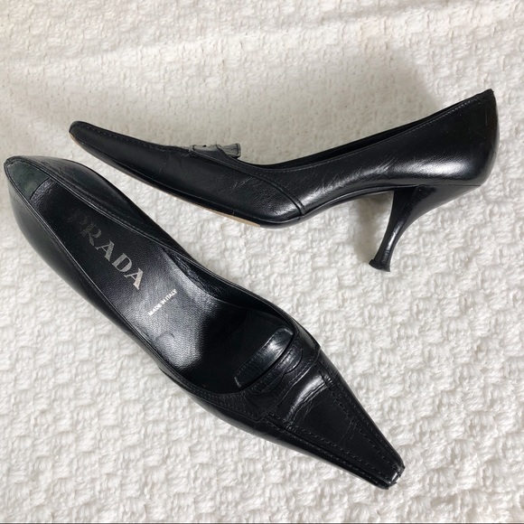 Prada Shoes - VINTAGE Prada Loafer Square Point Toe Heel